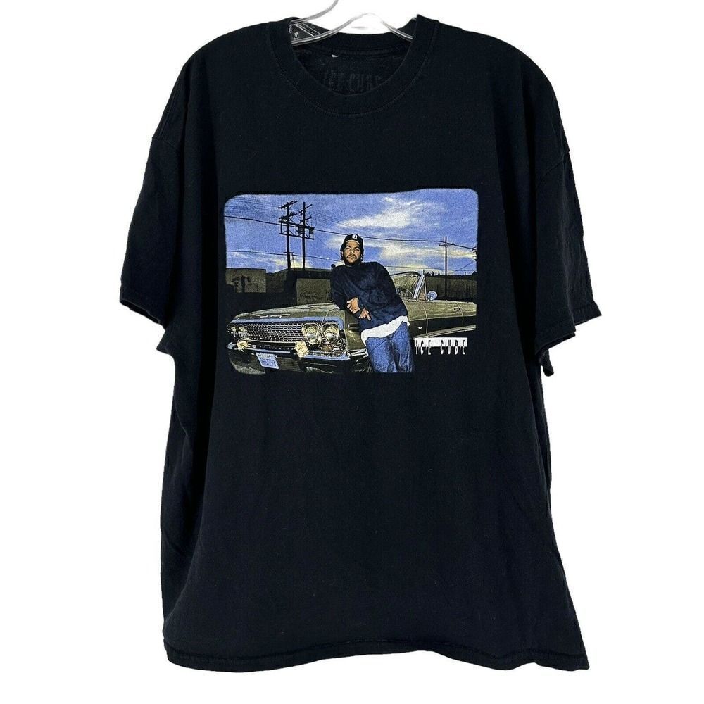 Ice Cube Graphic Tee 2XL Black Short Sleeve Hip Hop Album Cover Rap Tee Modern
